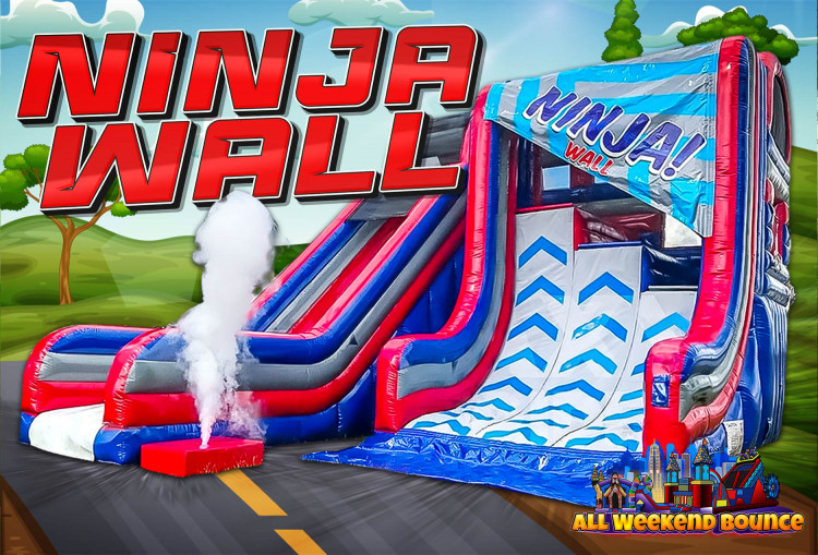 Ninja Warrior Obstacle Wall and 22' Slide