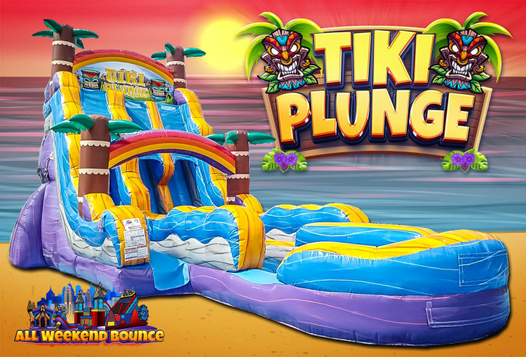 18' Tiki Plunge Dual Lane Water Slide