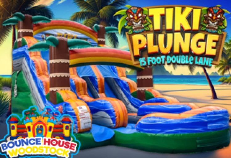 15' Tiki Plunge Dual Lane Water Slide