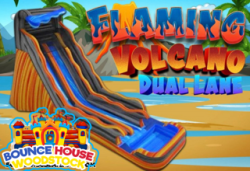 20' Flaming Volcano Dual Lane Water Slide