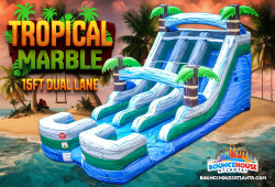 15' Tropical Marble Dual Lane Water Slide