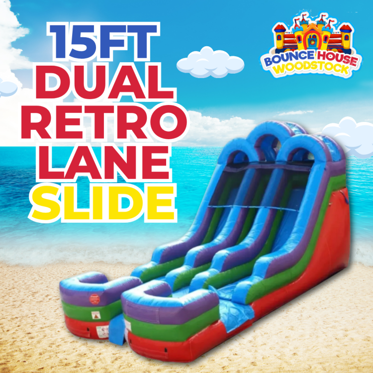 15' Retro Dual Lane Water Slide