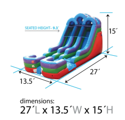 dual20retro201 1749160701 15' Retro Dual Lane Water Slide