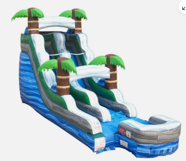 15' Tropical Marble inflatable water slide