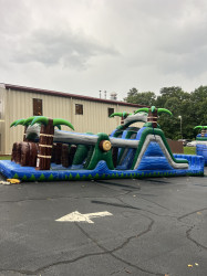 47' Blue Crush Obstacle Course with Dual Lane Slide