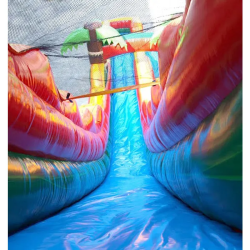 22 foot inflatable water slide tropical fire marble3.jpg 176522307 3 22' Tropical Fire Marble Inflatable Water Slide