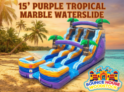 15' Purple Tropical Marble Dual Lane dry slide
