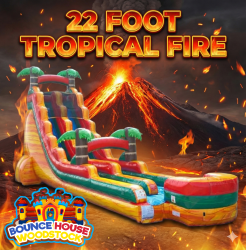 22' Tropical Fire Marble Inflatable Water Slide