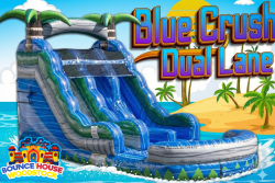 15' Blue Crush Dual Lane Water Slide