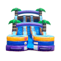 xsl wd15dblr ptm front.jpg 1765221719 15' Purple Tropical Marble Dual Lane Water Slide