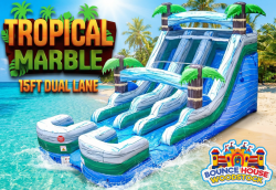 15' Tropical Marble Dual Lane Water Slide