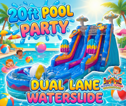 20' Pool Party Dual Lane Waterslide