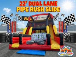 22' Dual Lane Pipe Rush Slide