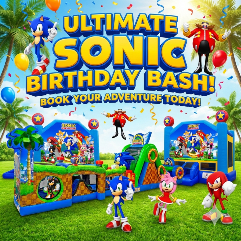 IMG 3334 Sonic Bounce House Rentals in Woodstock, GA | Combo & Obstacle Course