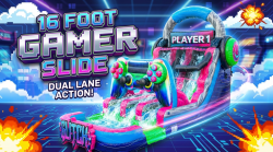 16 FT Dual Lane Gamer Water Slide