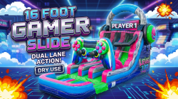 16 ft Dual Lane Gamer Dry Slide