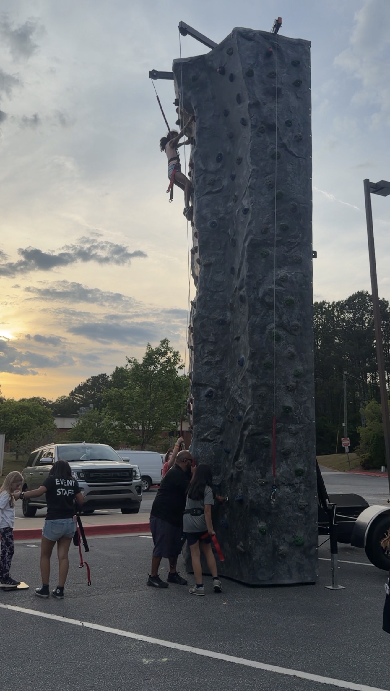 Rock climb at school event near Dallas