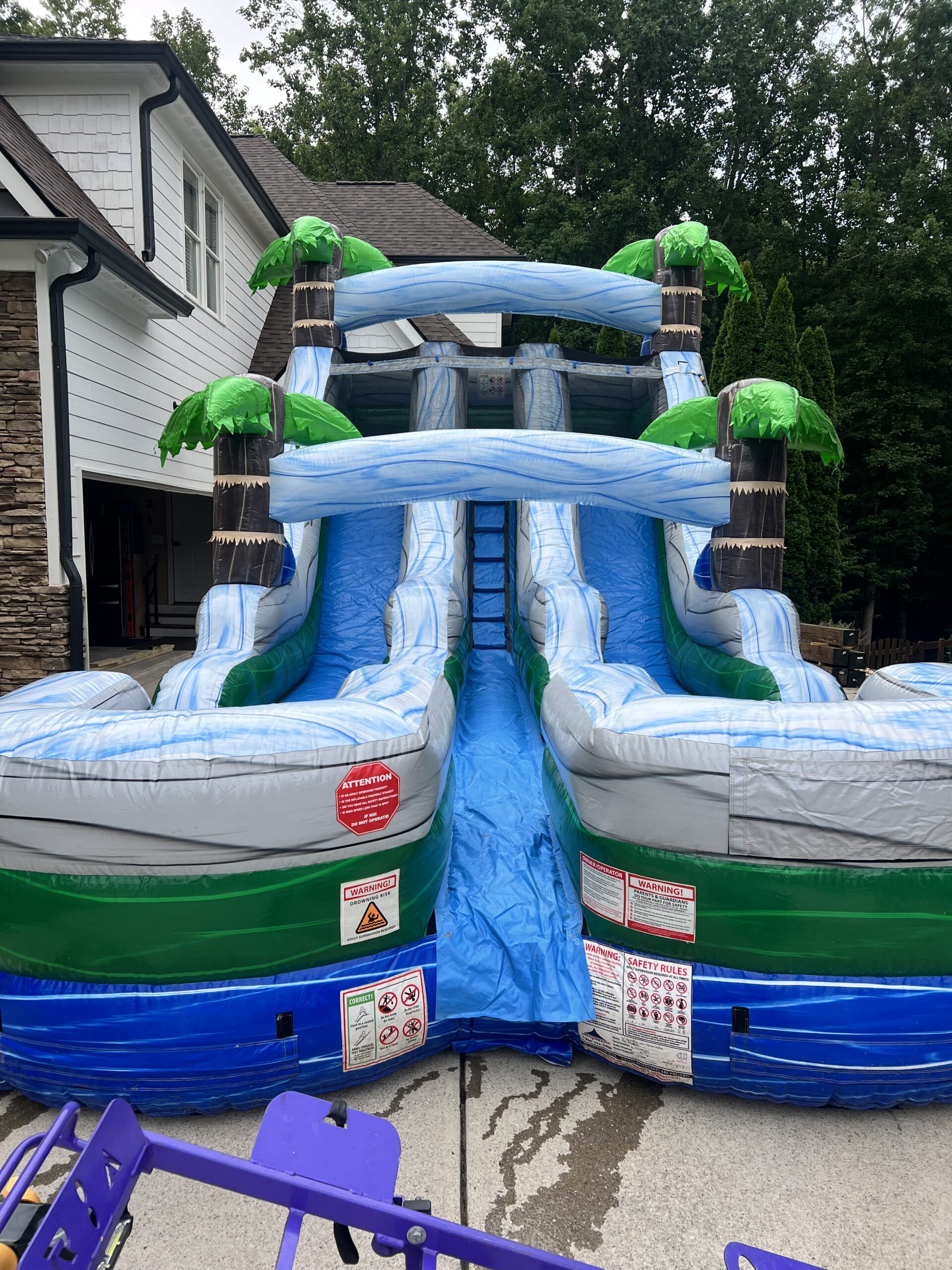 15ft Purple Tropical Marble Dual Lane water slide rental Marietta GA
