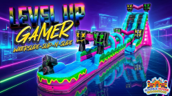 19' Level Up Gamer Water Slide with Slip N Slide