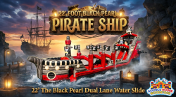 22' The Black Pearl Dual Lane Water Slide