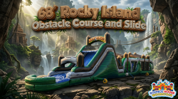68' Rocky Island Obstacle Course and Slide
