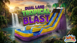 20' Tropical Blast Dual Lane Water Slide