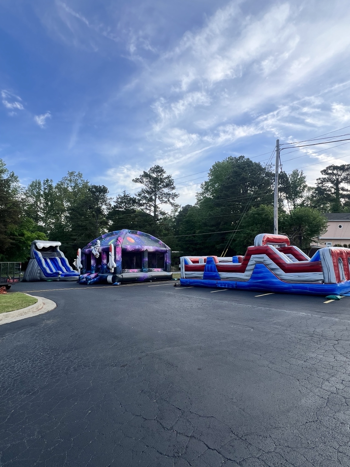 15-foot Blue Crush slide, Marble obstacle course and Space Walker XL at Excel Church