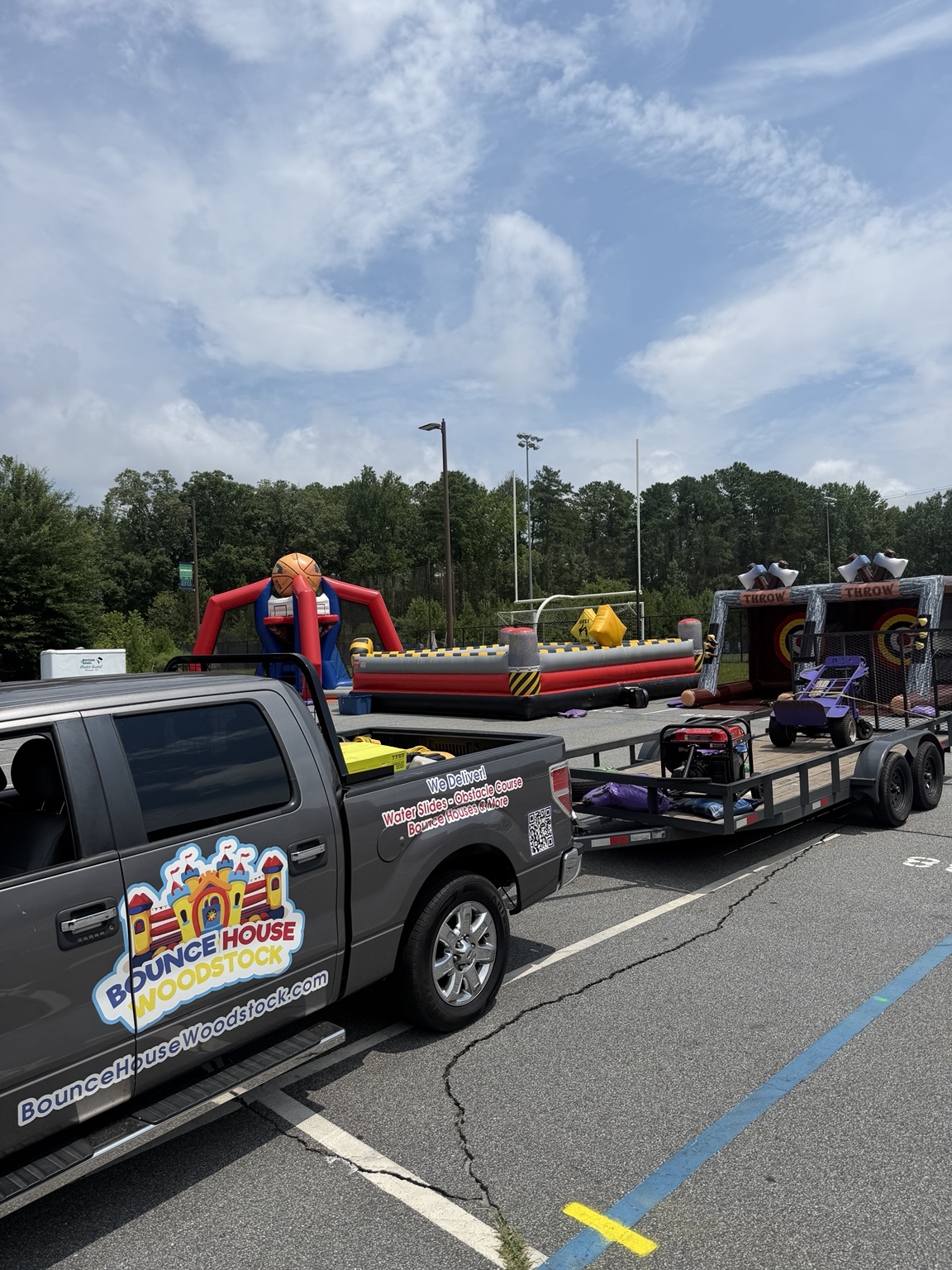 Bounce House Woodstock truck and event equipment at Harrison High School