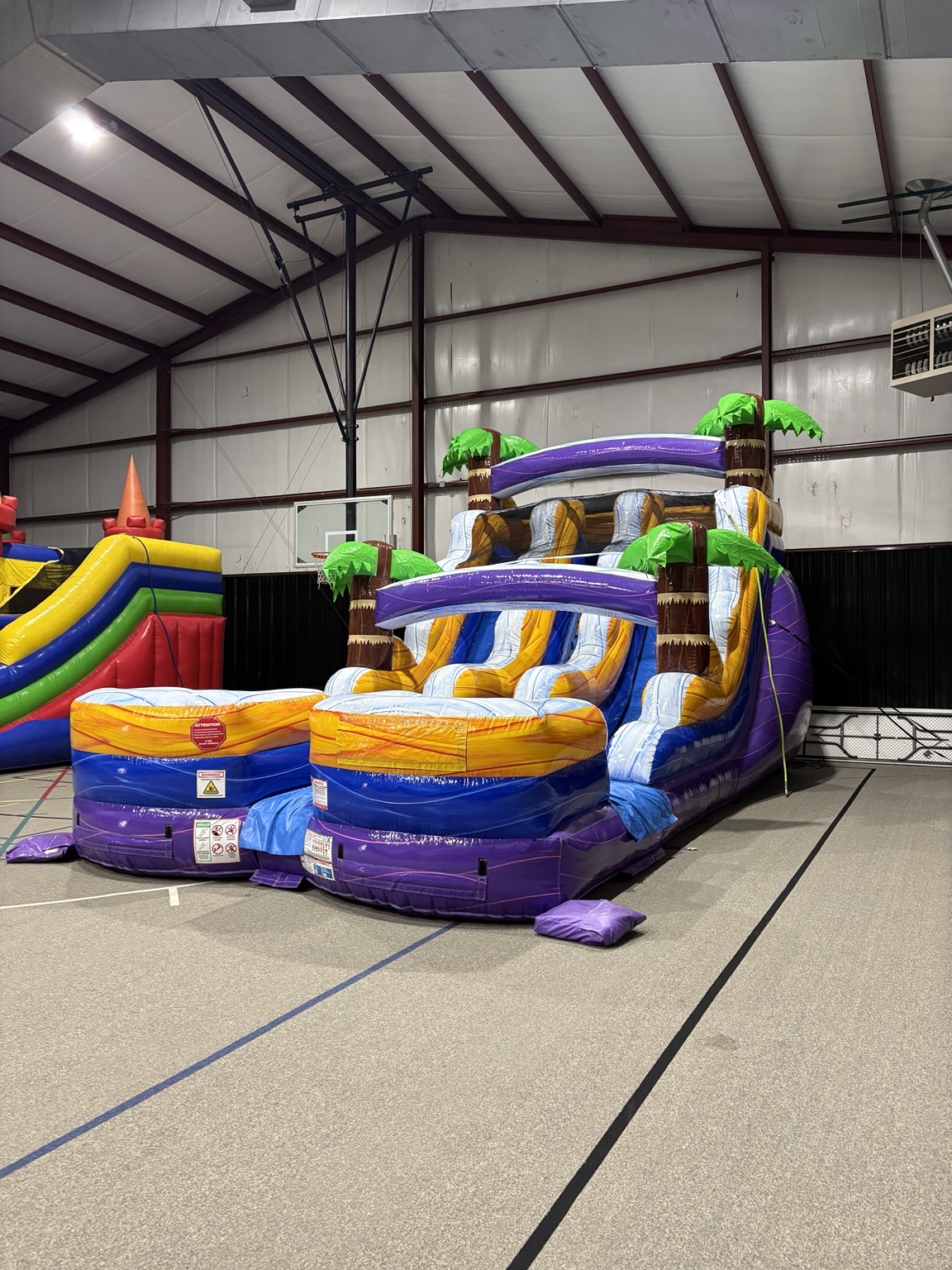 Indoor inflatable setup at The Grove Church in Acworth