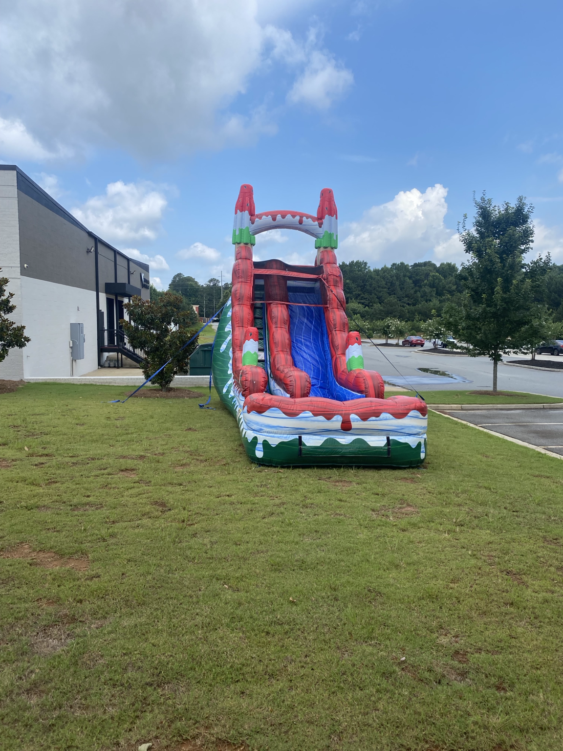 Seasonal inflatable setup at Victory Church North Cobb