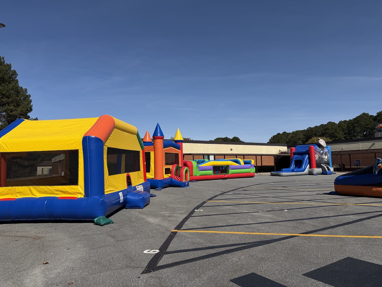 Seven-attraction layout with generator power at Johnson Elementary Fall Festival