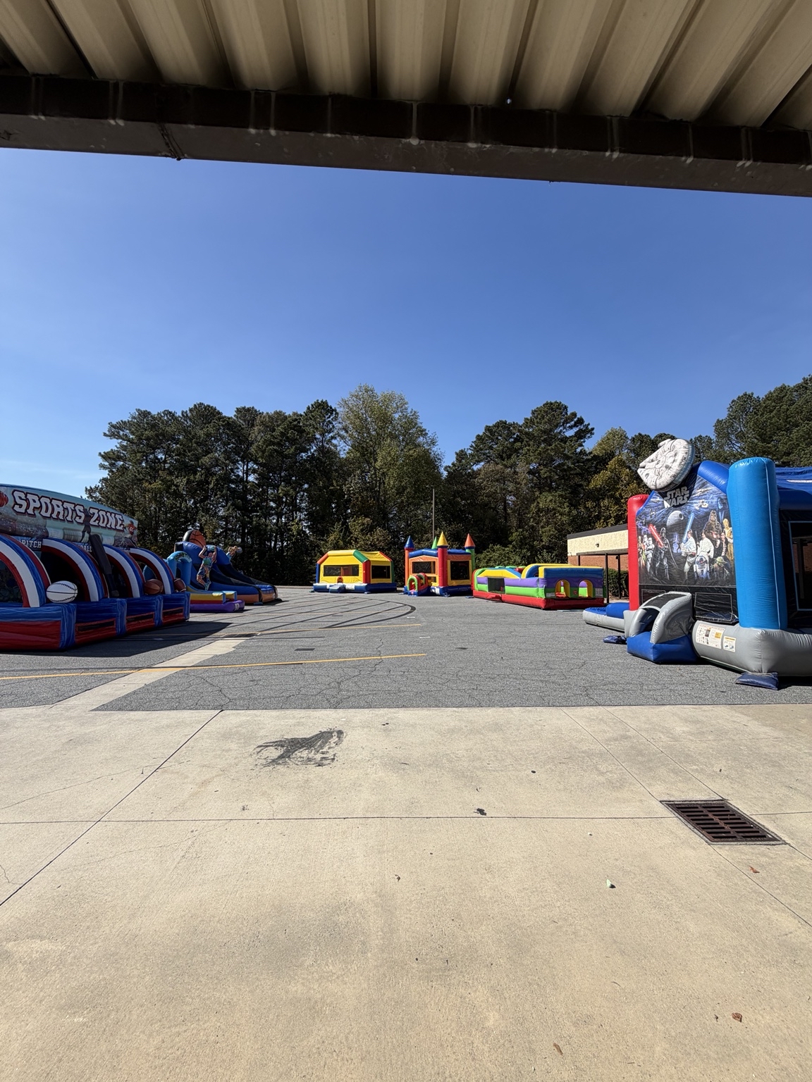 Inflatables at Johnson Elementary annual Fall Festival