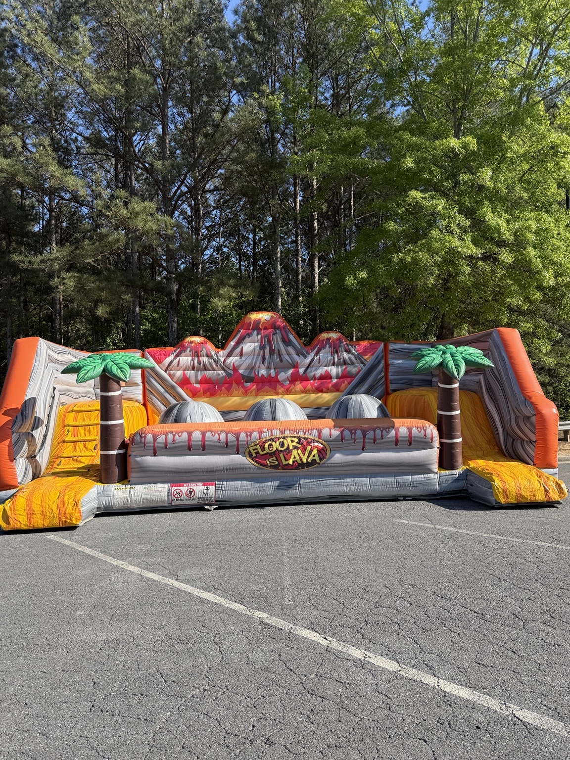 Floor Is Lava obstacle course outdoors at Shelton Elementary