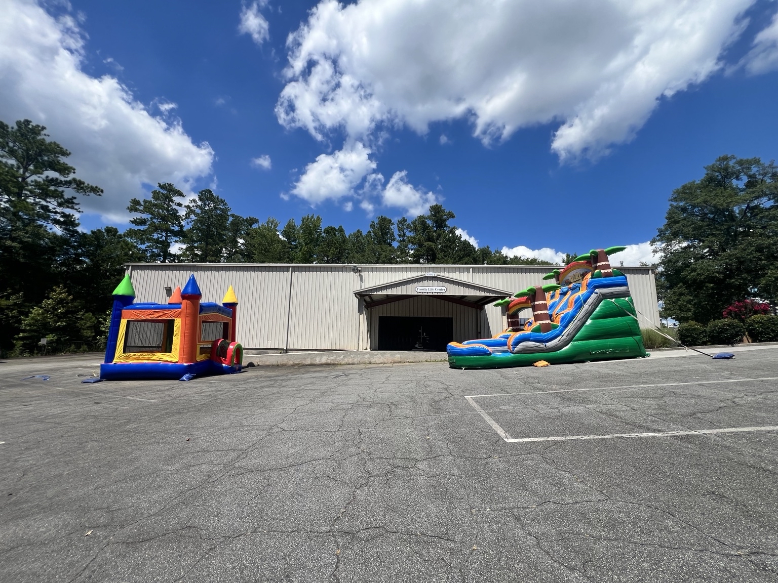 Outdoor inflatable event at The Grove Church in Acworth