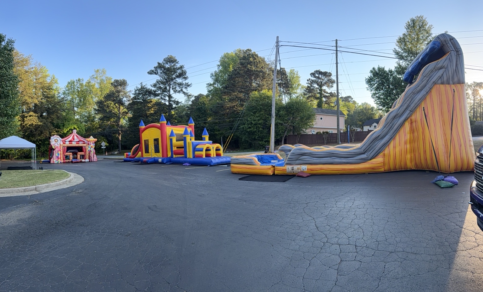 20-foot dual-lane Volcano slide at Excel Church event