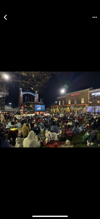 Outdoor LED screen at a Mall of Georgia movie night